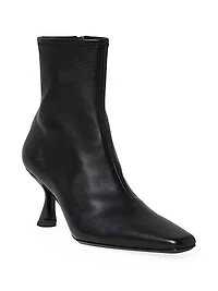 Thandy Curved Heel Leather Booties