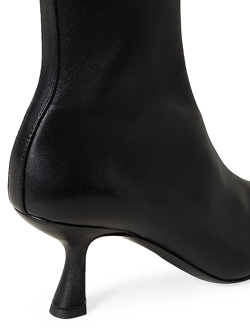 Thandy Curved Heel Leather Booties