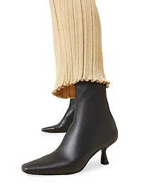 Thandy Curved Heel Leather Booties