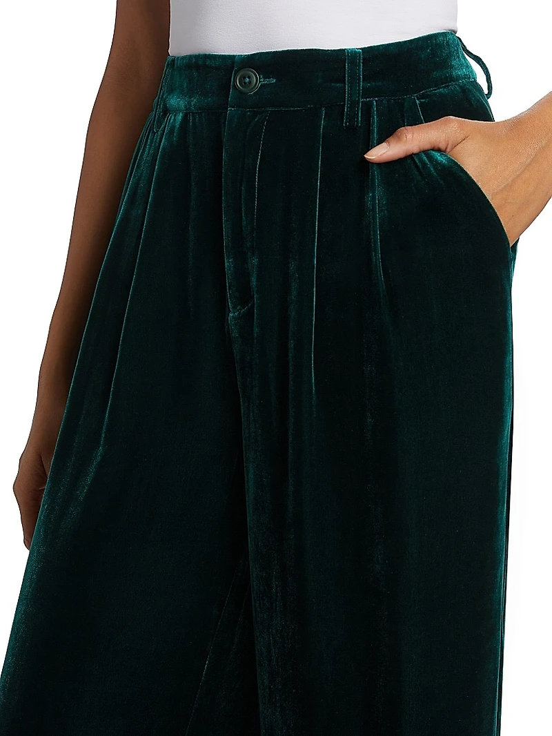 Rylie Velvet Wide-Leg Pants