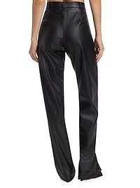 Julia Vegan Leather Split-Hem Pants