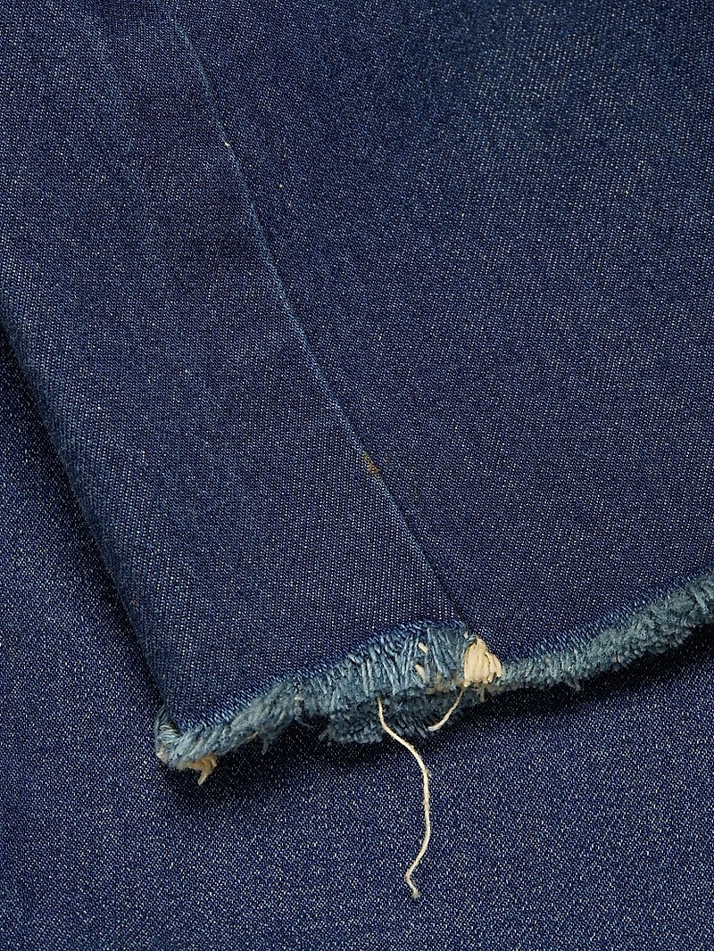 Horseshoe Wide-Leg Frayed Jeans