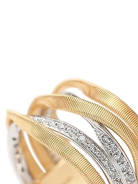 Marrakech Two-Tone 18K Gold & 0.3 TCW Diamond 5-Strand Ring