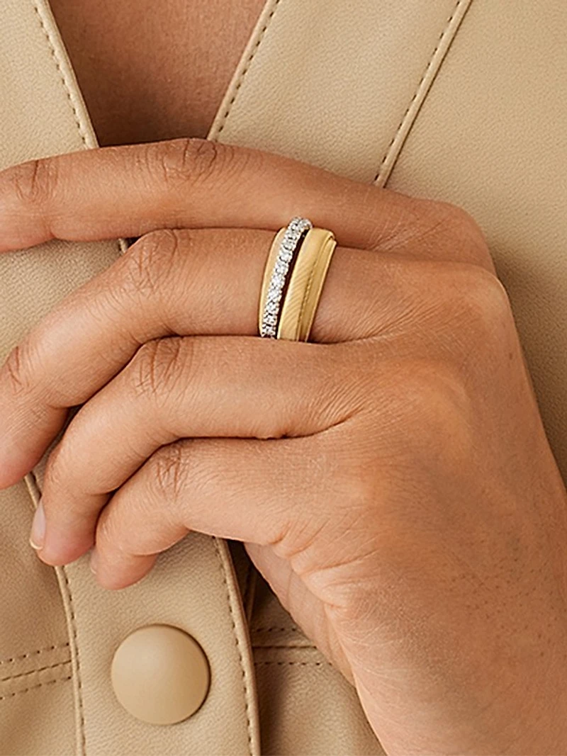 Masai Two-Tone 18K Gold & 0.45 TCW Diamond Ring