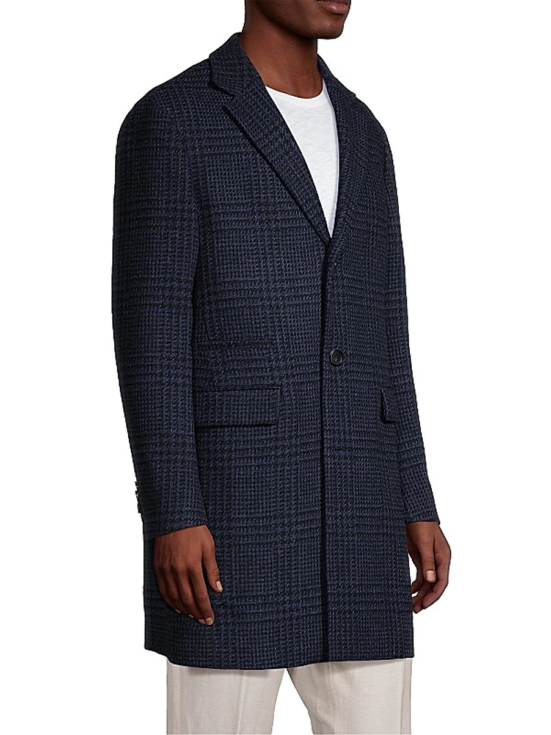 Sherwood Wool-Blend Houndstooth Coat