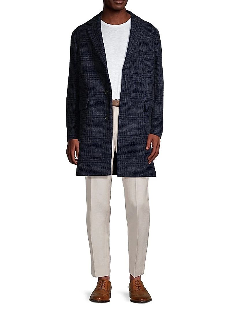 Sherwood Wool-Blend Houndstooth Coat