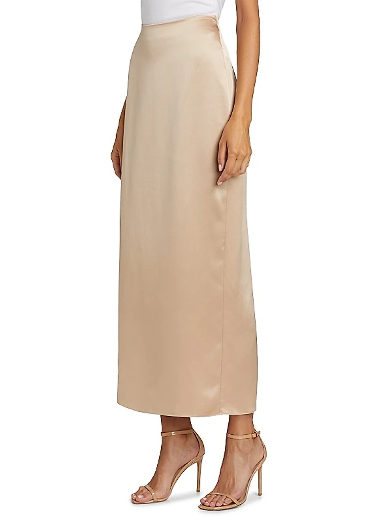 Bias-Cut Silk Maxi Skirt