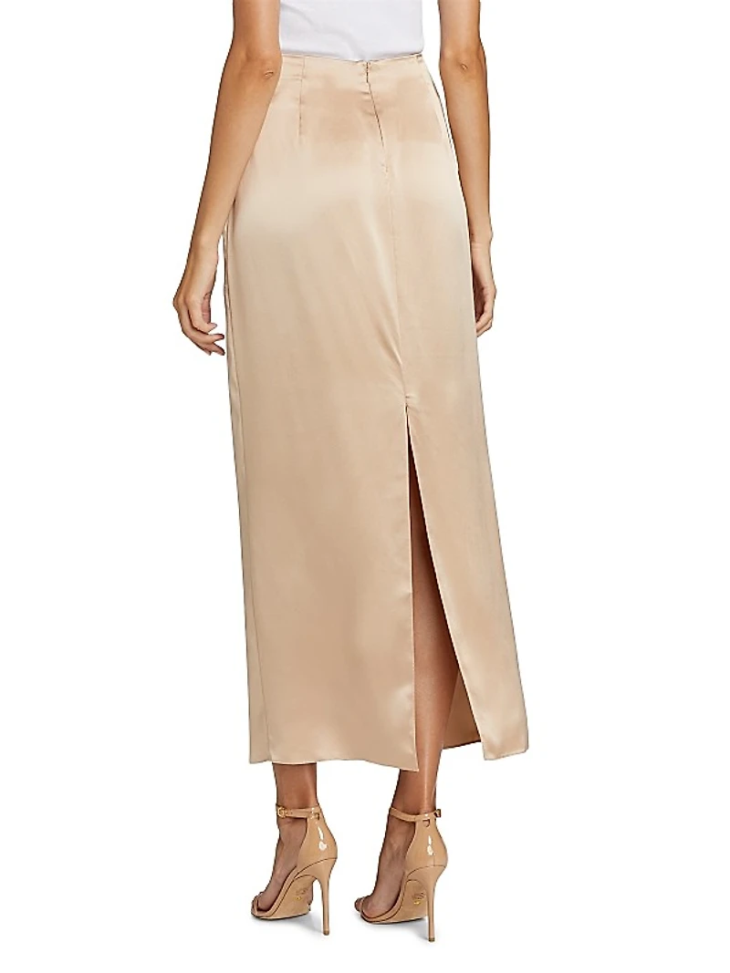 Bias-Cut Silk Maxi Skirt