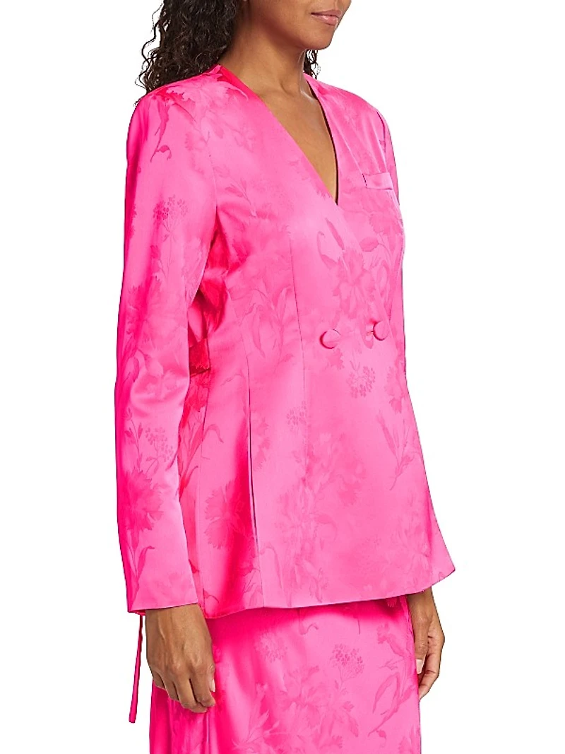Double-Breasted Silk Jacquard Jacket