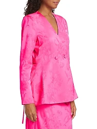 Double-Breasted Silk Jacquard Jacket