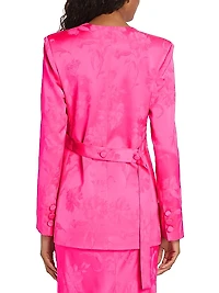 Double-Breasted Silk Jacquard Jacket