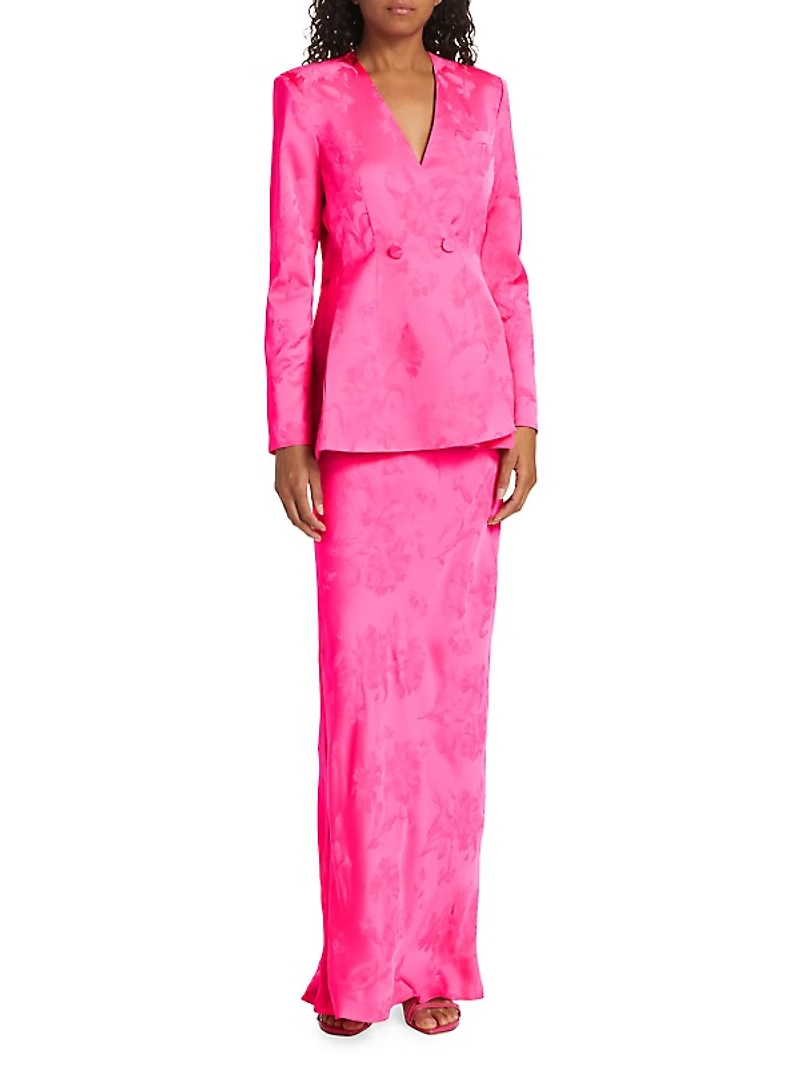 Double-Breasted Silk Jacquard Jacket