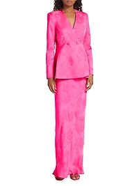Double-Breasted Silk Jacquard Jacket