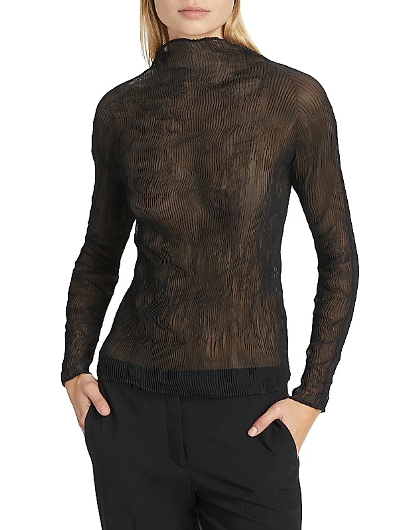 Chiffon Twist Plissé Blouse