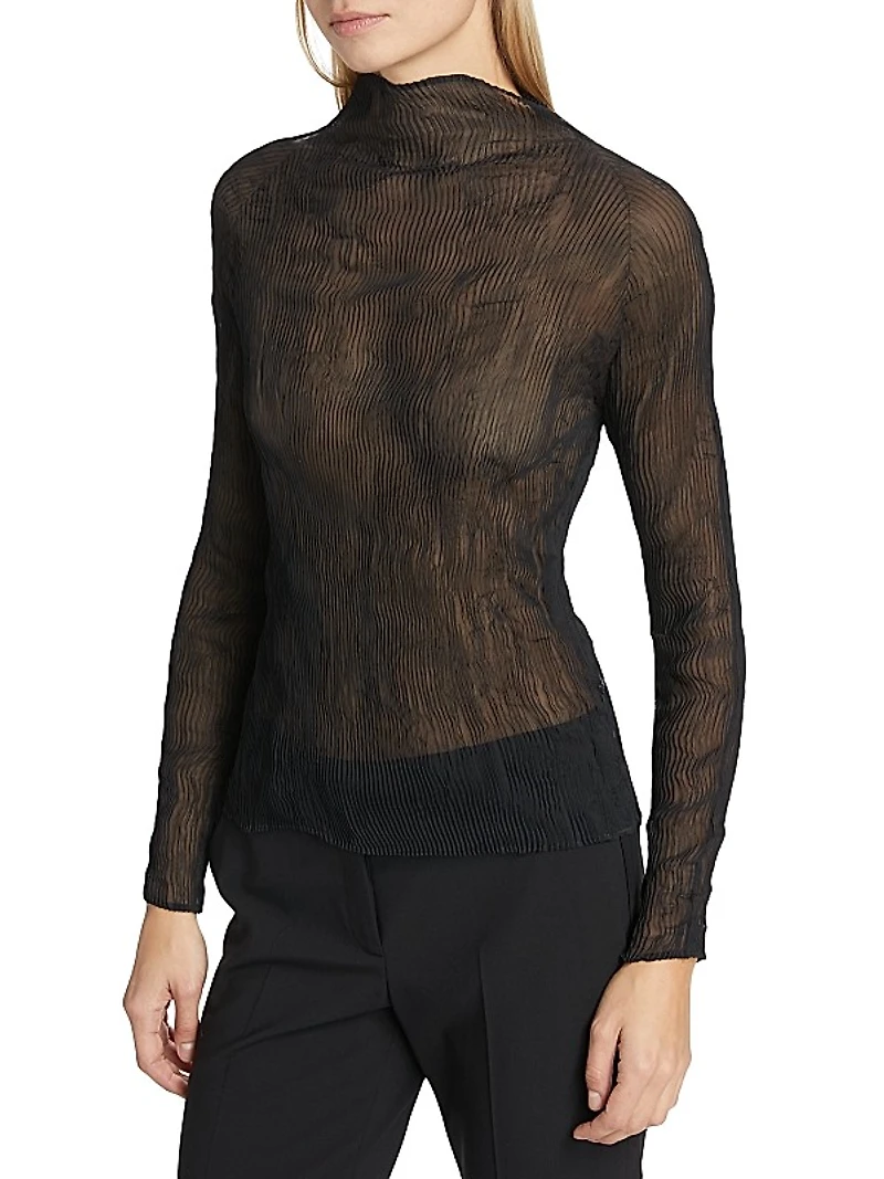 Chiffon Twist Plissé Blouse