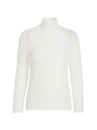 Wooly Pleats Long-Sleeve Blouse