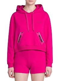 Stretch-Cotton Cropped Hoodie