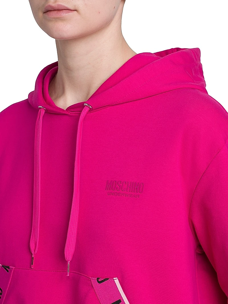 Stretch-Cotton Cropped Hoodie