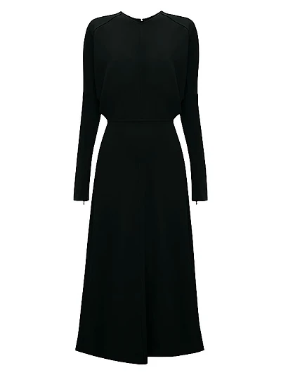 Stretch Dolman-Sleeve Midi-Dress