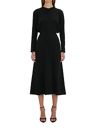 Stretch Dolman-Sleeve Midi-Dress