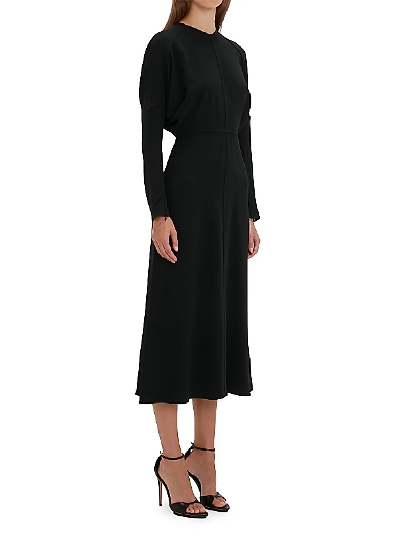 Stretch Dolman-Sleeve Midi-Dress