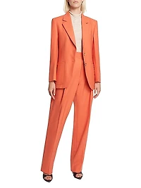 Straight-Leg Wool-Blend Trousers