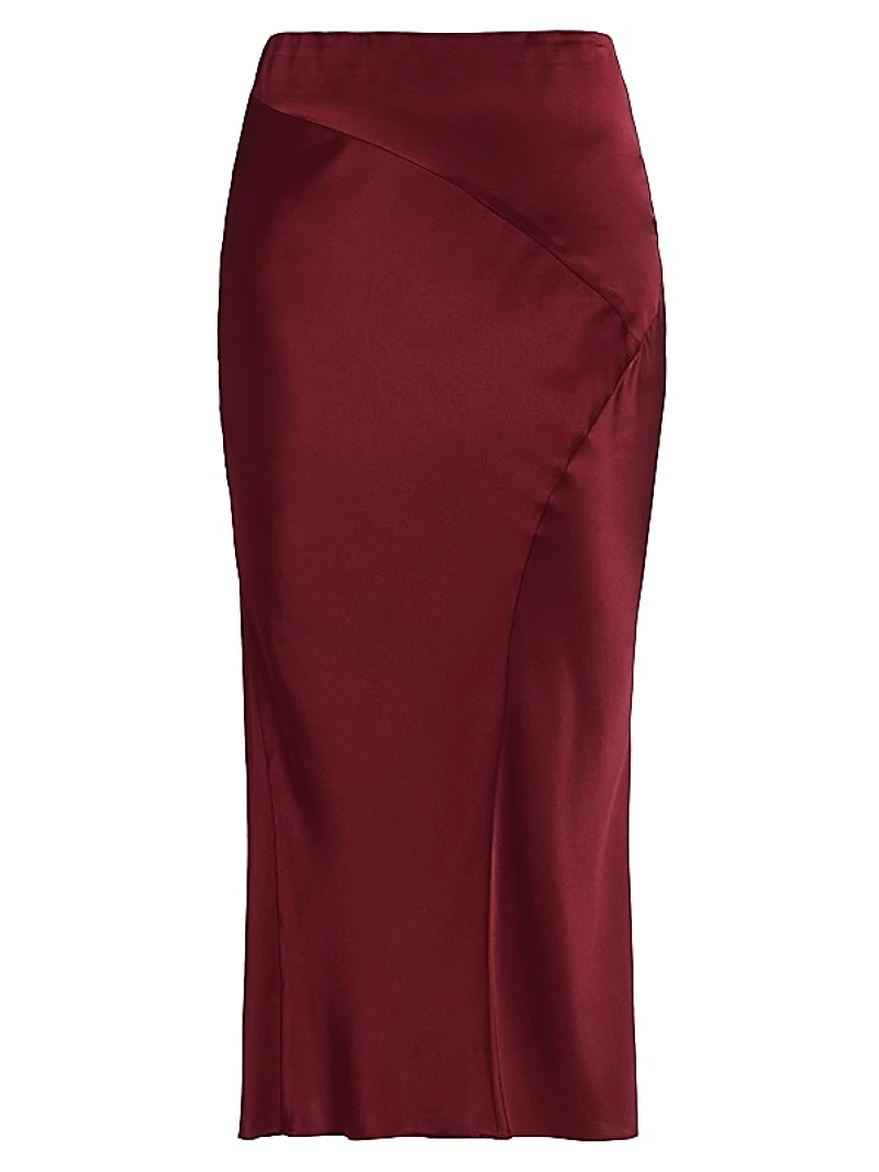 Sorelle Stretch Silk Midi Skirt