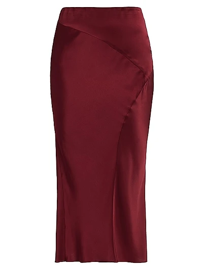 Sorelle Stretch Silk Midi Skirt