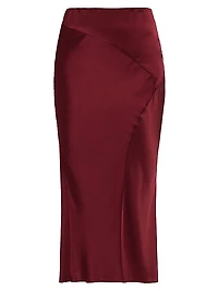 Sorelle Stretch Silk Midi Skirt