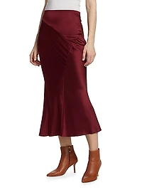 Sorelle Stretch Silk Midi Skirt