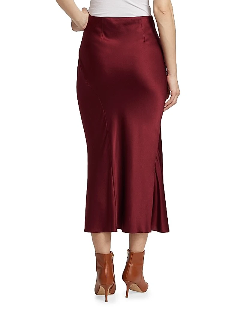 Sorelle Stretch Silk Midi Skirt
