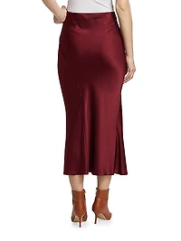 Sorelle Stretch Silk Midi Skirt