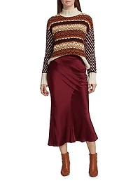 Sorelle Stretch Silk Midi Skirt