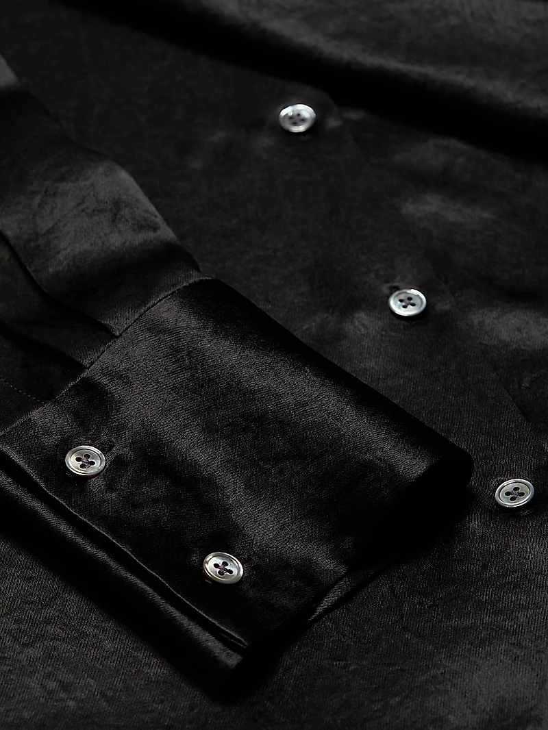 Savannah Satin Tie-Neck Blouse