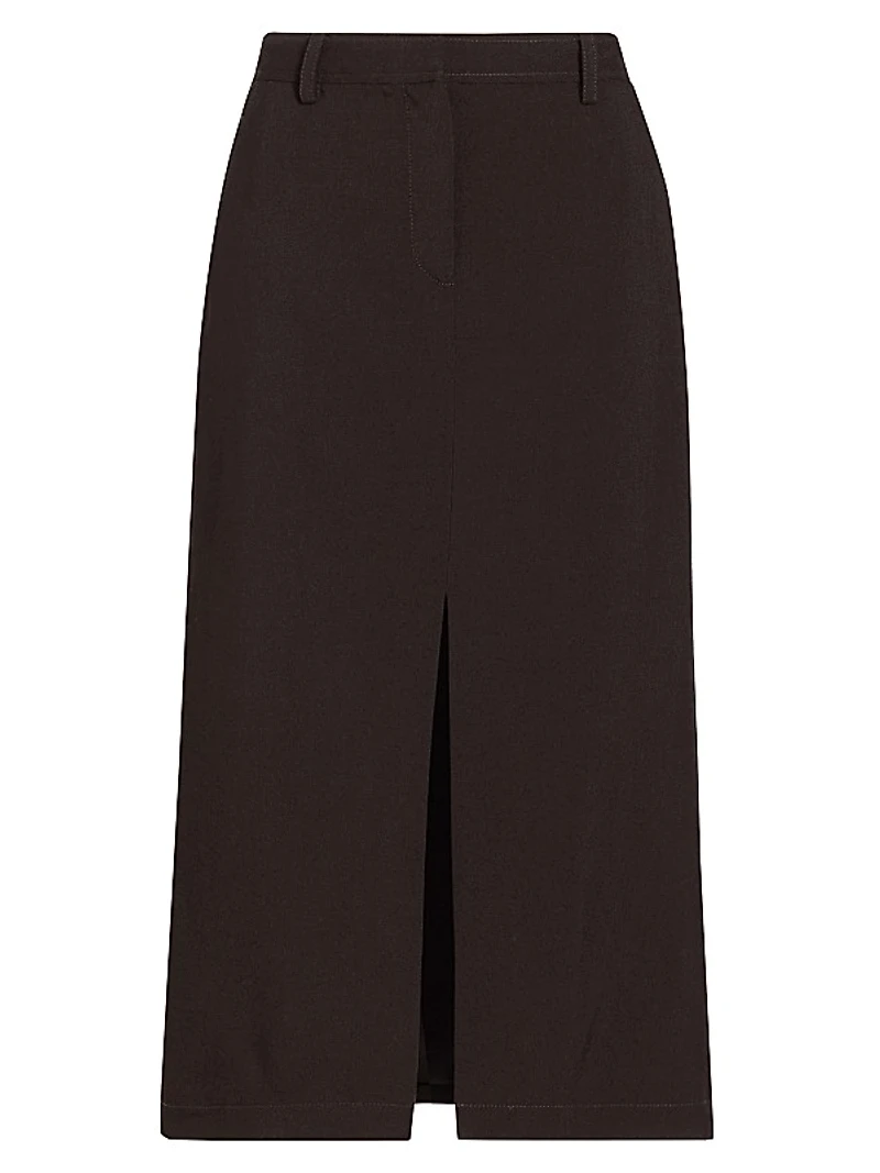 Wool A-Line Midi-Skirt