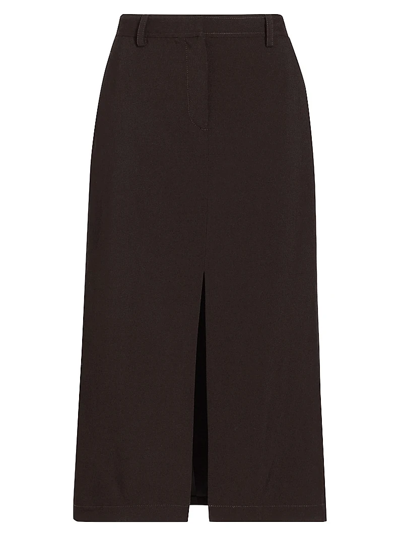 Wool A-Line Midi-Skirt