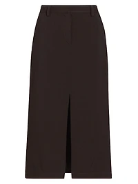 Wool A-Line Midi-Skirt