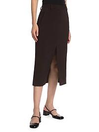 Wool A-Line Midi-Skirt