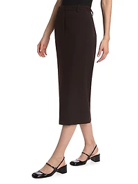 Wool A-Line Midi-Skirt