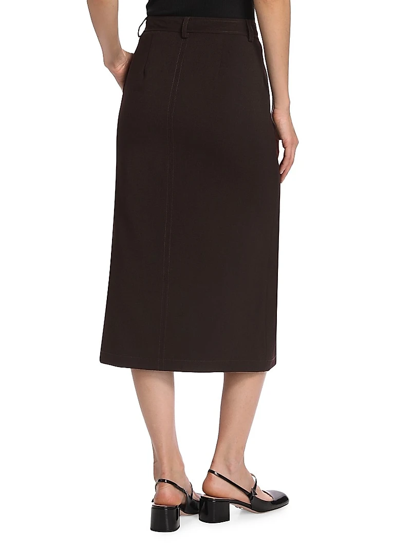 Wool A-Line Midi-Skirt