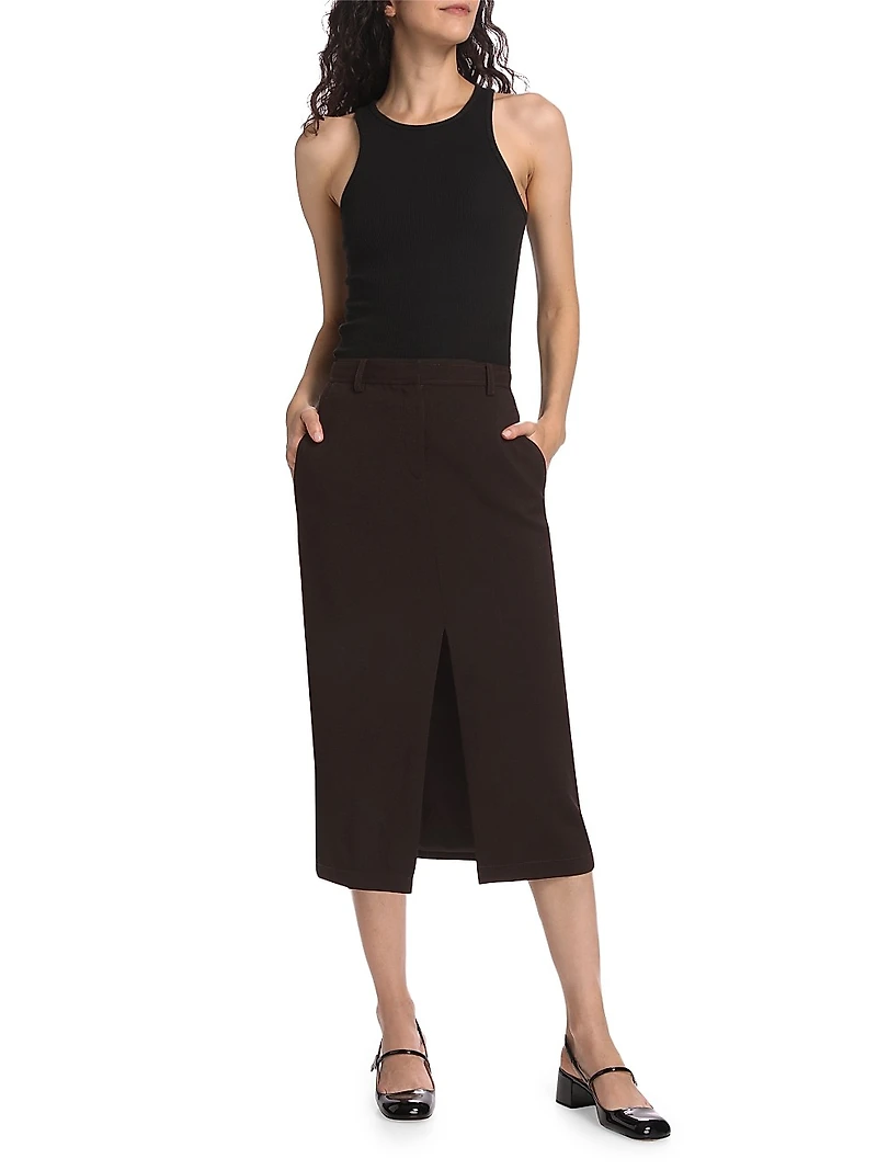 Wool A-Line Midi-Skirt