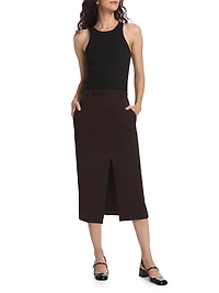 Wool A-Line Midi-Skirt