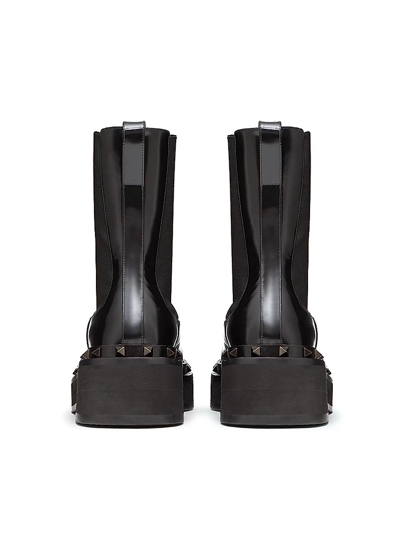 M-Way Rockstud Beatle Boots Calfskin With Tone-On-Tone Studs