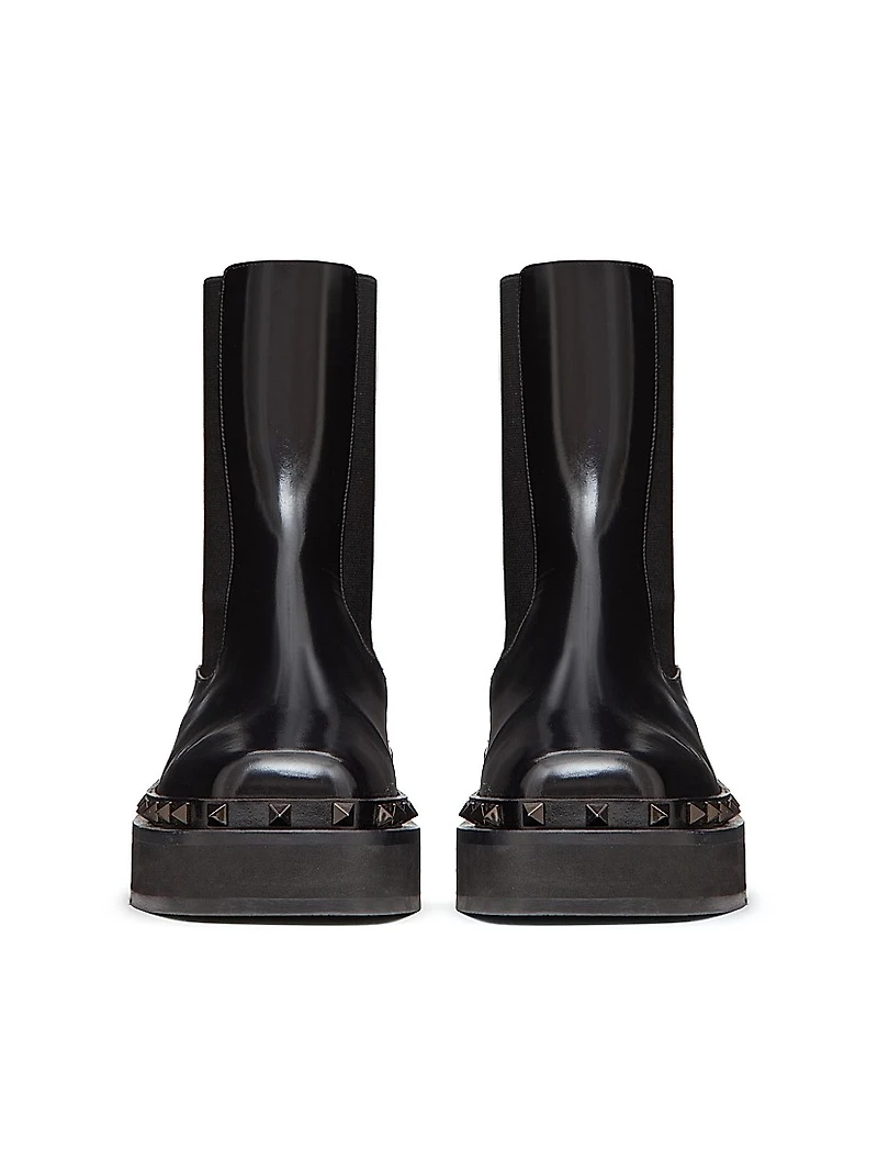 M-Way Rockstud Beatle Boots Calfskin With Tone-On-Tone Studs