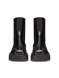 M-Way Rockstud Beatle Boots Calfskin With Tone-On-Tone Studs