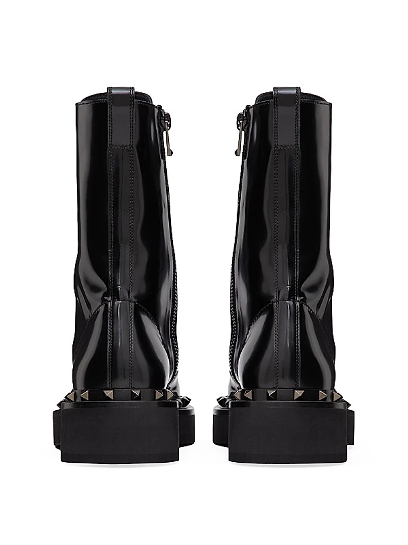 Rockstud M-Way Combat Boots in Calfskin