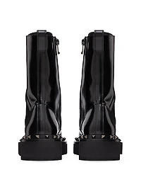 Rockstud M-Way Combat Boots in Calfskin