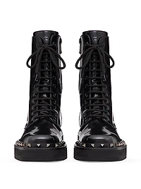 Rockstud M-Way Combat Boots in Calfskin