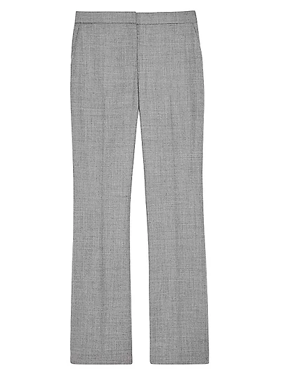 Mid-Rise Straight-Leg Wool Pants