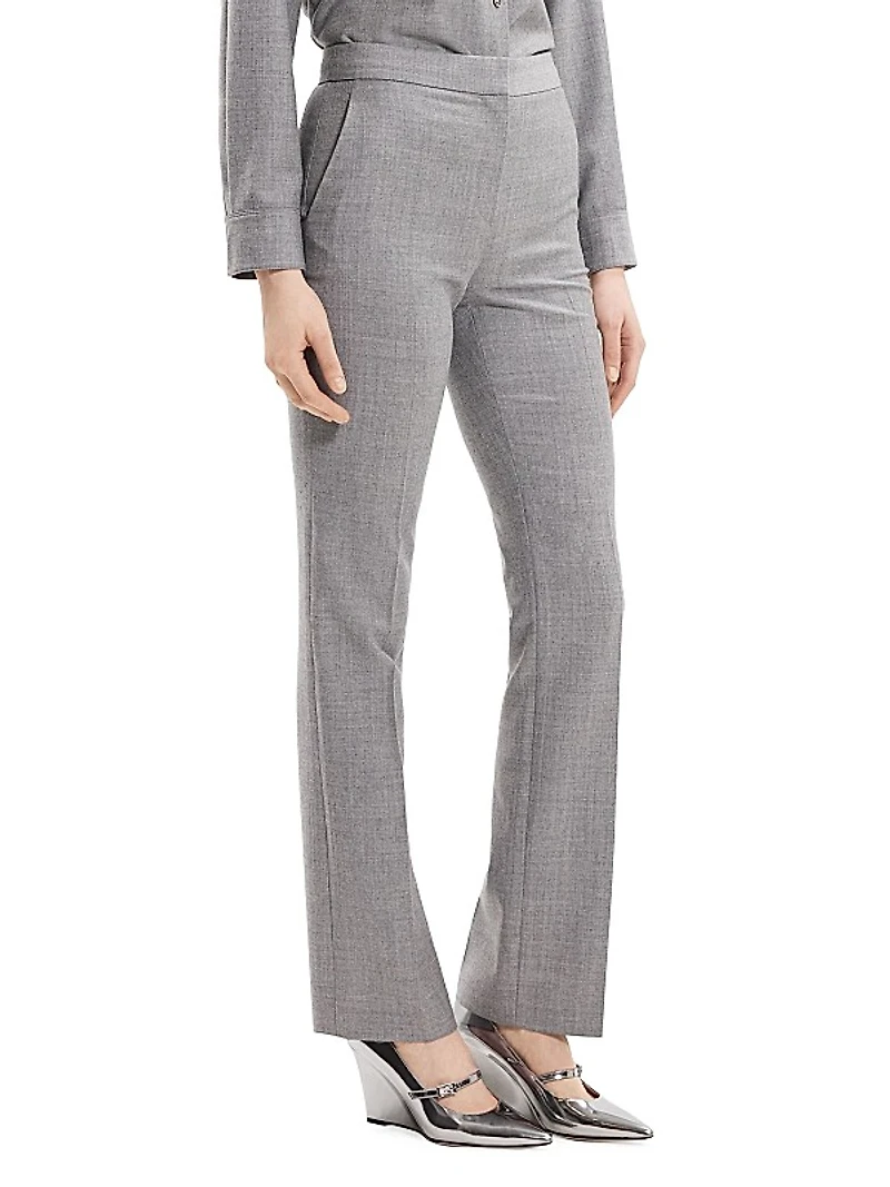 Mid-Rise Straight-Leg Wool Pants